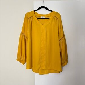 Lena Gabriel Mustard Yellow Boho Blouse - Large
